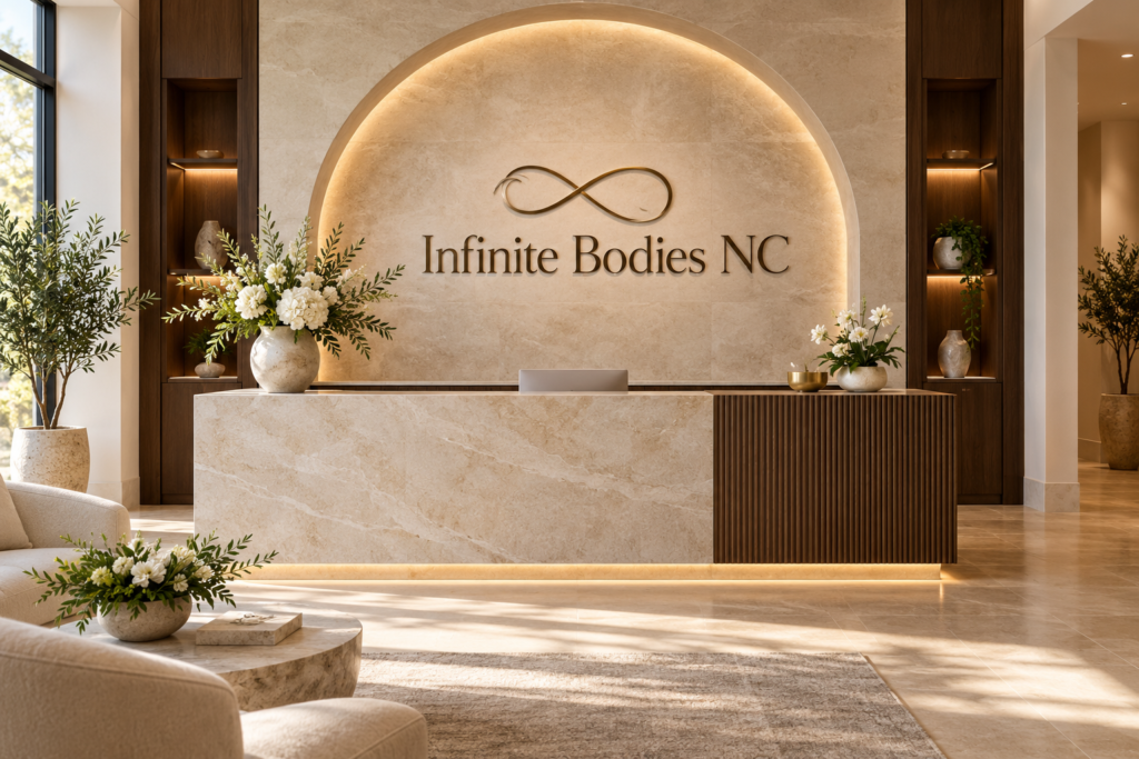 Illustrative lobby concept for Infinite Bodies NC