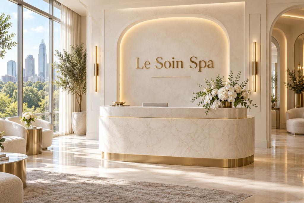 Illustrative lobby concept for Le Soin Spa